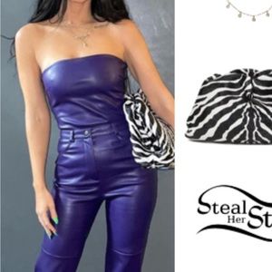 Cultnaked purple faux leather tube top and pants